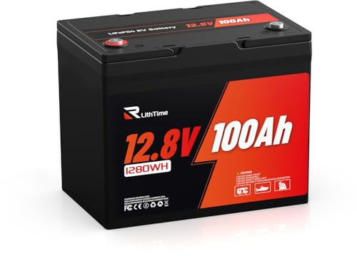 Lifepo4 12V 100Ah Lithium Batterie mit 100A BMS und A-Grade Zellen 4500-16000 Zyklen 9.5kg leicht 98% Effizienz für Wohnmobil Boot Solar Off-Grid