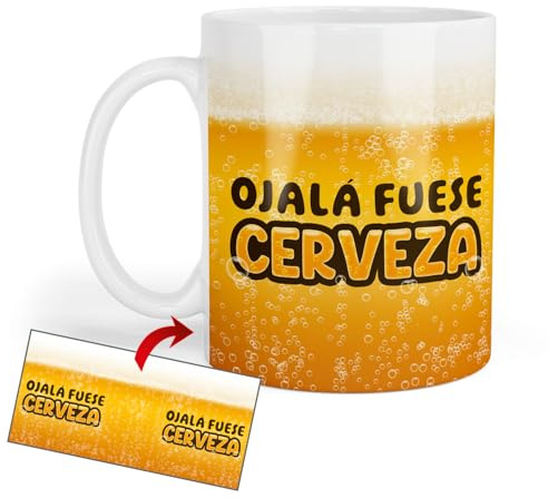 Kembilove Taza Divertida Ojalá fueses Cerveza – Ideal para regalos chorras amigo invisible y Amantes de la Cerveza – Regalo Original de Navidad para Hombre, Compañeros de Trabajo y Amigos