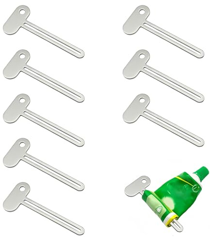 Tubos exprimidores 8 Unidades exprimidor de Tubos de Acero Inoxidable para cremas dentales, cosméticos y geles tamaño Universal para baño Cocina Viajes