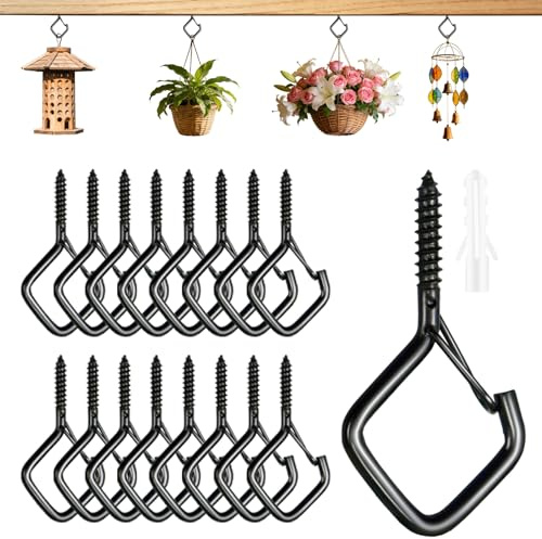 Zuryiul 17 Pcs 2.2in Windproof Ceiling Hooks for Plants & Lights