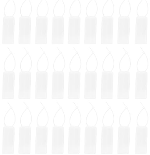 MERRYHAPY 50 Etiquetas para Cables Eléctricos de Abs Blanco Superficie Lisa para Fácil Identificación y Organización en Escritorio u Oficina