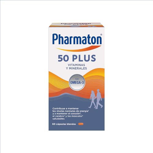 Pharmaton 50+ - Multivitamínico con Omega 3-60 cápsulas - Ayuda a mantener la energía a partir de los 50 años