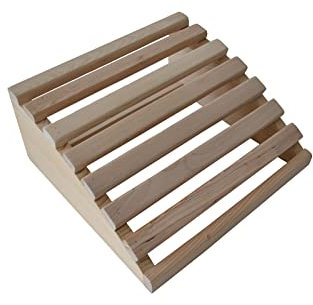 Home Deluxe - Kopfstütze SERI - Holz: Hemlock, Maße: 13 x 30 x 29 cm I Kopfkissen Nackenstütze Saunakissen