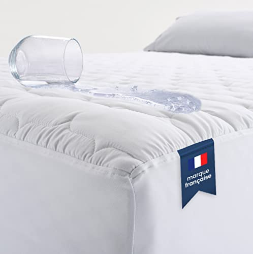 Mello MicroMat - Protege Matelas 140x190, Imperméable, Molletonné et Silencieux, Alese de Qualité Supérieure, Surmatelas 140x190, Protege Matelas Respirant, Matelassage Épais (200g/m2), Lavage Facile