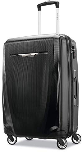Samsonite Winfield 3 DLX Hardside Expandable Luggage with Spinners, Black, Checked-Large 28-Inch