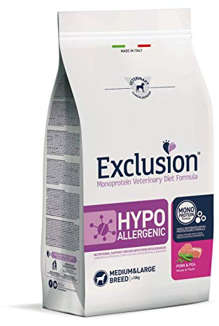 Exclusion Hypoallergenic Medium/Large con Maiale E Piselli per Cani da 2 kg