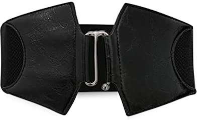 LumiSyne Cintura Larga Elasticizzata Per Donna Cintura Di Pelle Cintura Elastica Fibbia a Gancio In Lega Banda Elastica Cintura Vintage Per Vestito Abito Soprabito