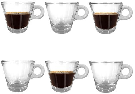 Chabrias Ltd Borgonova Italy 6 Pack 80ml Tazzina Caffe Conic 80ml Coffee Espresso Cup Box of 6 Saucer Available, Cup Only