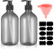 2 Pièces 500 ML Distributeur de Savon, Flacons Vides à Pompe à Pression Rechargeable, Bouteilles Vide Plastique pour Savon Shampoing Lotion Douche - Gris