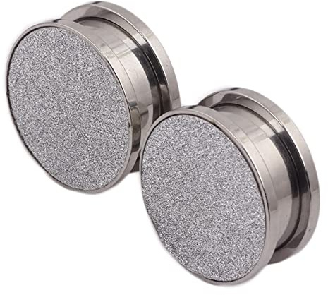 Homxi 2 Stück 4-20mm Plug Ohr Set,Tunnel Set Chirurgenstahl 6G Ohrringe Plugs Rund mit Matt Tunnel Ohrringe Set Gold