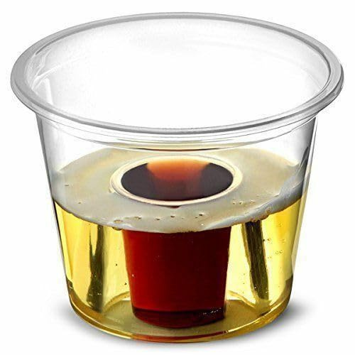 Efforia Bomb Shot Becher, CE-gekennzeichnet, klar, 25 cl, versiegelte Packung, recycelbar, Polypropylen, knautschbar, ideal für Red Bull & Jagermeister