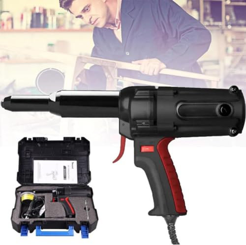 DPDZSW 600W Pistola De Remache Eléctrica, Remachadora con Remaches de 3 Tamaños HSS Brocas, Herramienta Remachadora Profesional para Automoción, Ferrocarriles, Muebles, Instrumentos