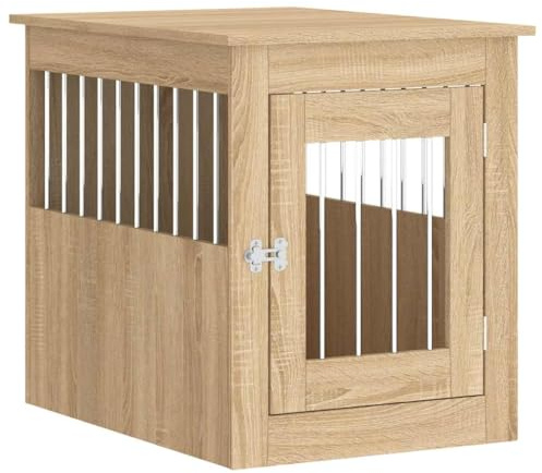 vidaXL Hundbur/sidobord sonoma-ek 55x75x65 cm konstruerat trä