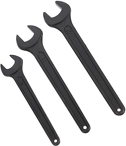 Veemoon 3pcs Metal Steel Spanner Wrenches Open-end Wrench Tool for Fasteners Heavy Duty Spanners