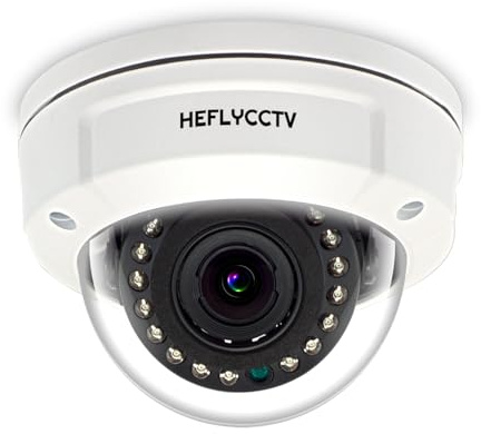 HEFLYCCTV 5MP Dome Security Analog Camera 4 in 1 TVI/CVI/AHD/CVBS Surveillance CCTV Indoor Outdoor Cameras 2.7-13.5mm Varifocal Lens 15 IR LEDs 45ft Night Vision Wired BNC Vandal-Proof Camera
