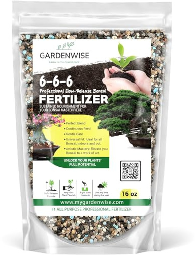 GARDENWISE Bonsai Fertilizer Pellets – Slow-Release Bonsai Tree Fertilizer & Food for Compact Growth, Dense Branching & Healthy Roots | Ideal for All Bonsai & Money Tree (16 OZ)