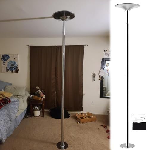 AviiSo Pole Dance Tanzstange für Zuhause Schlafzimmer, Tragbares 45-mm-Tanzstangen-Set, Professionelle statische Spinnrute für 2,24 m bis 3,8 m hohe Deckenhäuser (Color : Silver, Size : 3.2M-3.4M/10