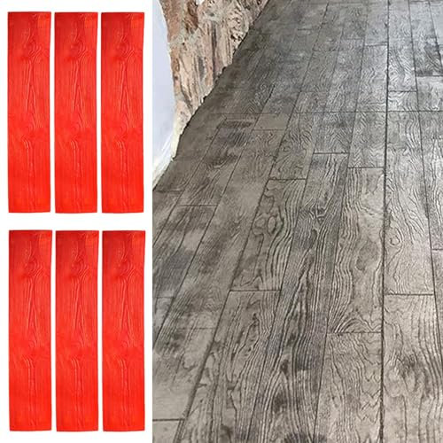 Moldes Hormigón Impreso Estera Concreta del Sello del Modelo de Madera, Molde de Hormigón de Cemento para Suelo DIY para Patio, Jardín, Patio, Cemento Camino Pavimentación Textura Impresión Formulario