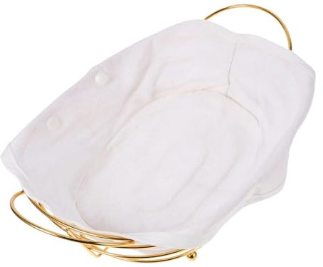 COLLBATH Eisen-drahtkorb Mit Doppeltem Handgriff Und Baumwollfutter Ovaler Brotkorb Für Obst Und Snacks Stabile Vintage-aufbewahrungskorb Für Küche Tisch Und Picknick