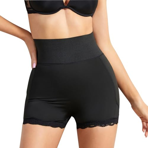 ZENGSING Levantador de glúteos, Fake Butt Lifter Acolchado, Seamless Body Shaper Underwear, Hip Enhancer Control Panties, Tummy Control Boyshort Underwear (FR/ES, Letras, XL, Regular, Regular, Negro)