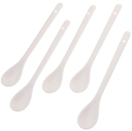 COLLBATH Cuchara de Cerámica para Café y Sopa 16,5 Cm Color Resistente sin Químicos Herramienta de Cocina Práctica para Servir 5 Piezas