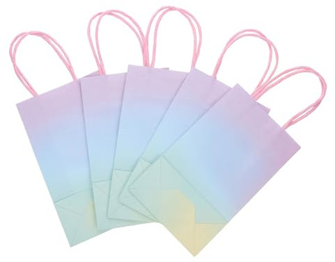 WATIIFUFU 5stücke Bunte Handtaschen Papier Mit Tragbare Geschenktüten Für Partys Und Feiern Umweltfreundliche Verpackung Für Und Leckereien