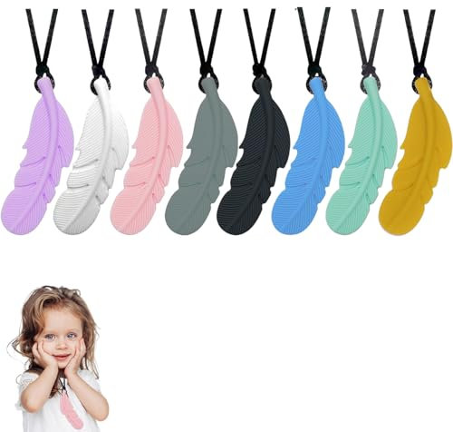 agogue 8 Stück Kaukette Für Kinder, Silikon Chew Werkzeug Kauen Anhänger, Für Jungen Mädchen Mit Autismus Oral Motor Zahnen Beißen Bedürfnisse