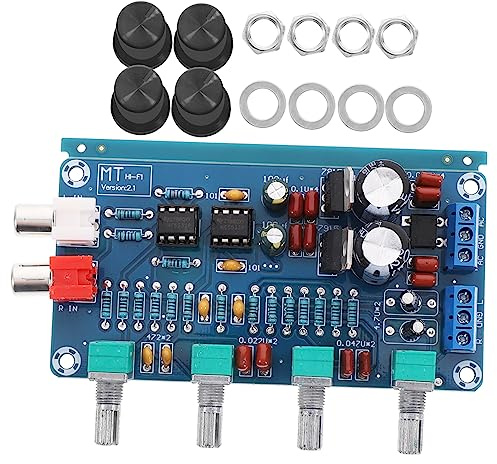 Lurrose Stereo Amplifier Board with Volume Control, Adjustable Tone Preamp Module for Audio Equipment, Pcb Electronic Component, DIY Speakers and Recording