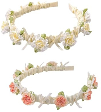 Dirndl Blumen Haarreif, Trachtenschmuck Damen, 2 Stück Oktoberfest Accessoires Damen, Bayerischer Trachten Haarschmuck mit Blüten für Oktoberfest, für Mädchen Bierfest Trachten Dirndl Accessoires