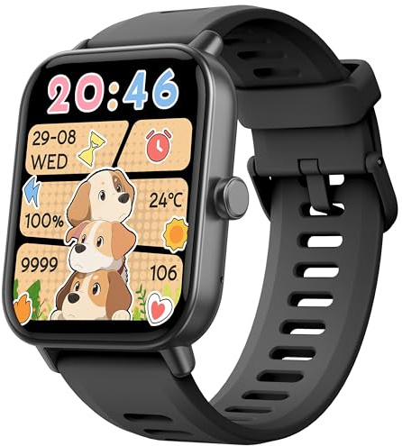 LODIMEKE Kids Smartwatch, 1.8 Fitness Tracker No Phone Needed Heart Rate & Sleep Tracker, Kids Watch Stress Monitor, Step Counter, Alarm, Games, Upgraded Swimming Watch for Boys Girls Teens Aged 5+