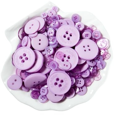 Bottoni decorativi per cucito, biglietti e creazioni creative, 250 g, colore lilla
