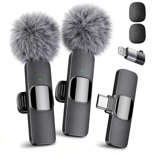 YRF Wireless Lavalier Microphone for iPhone - iPad, Android Phone, Mini Lapel Mic with Noise Reduction and Crystal Sound for Video Recording, Vlogging, TikTok, YouTube