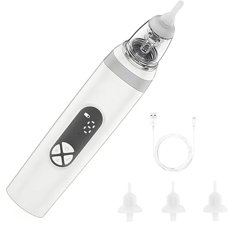 Aspiratore per naso elettrico - Ergonomico a 3 Livelli Lavabile | Potente Aspirazione Nasale | per Bambini e Adulti