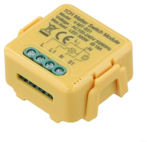 Interruptor inteligente Matter, relé de 16 A, para Tuya Smart Home (1 vía) Materia
