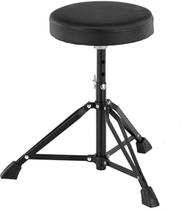 GEWA Schlagzeughocker/Drumhocker runder Sitz, schwarz, höhenverstellbar, doppelstrebig - PS805120 - ***NEU*** runder Sitz, doppelstrebig - ***NEU***