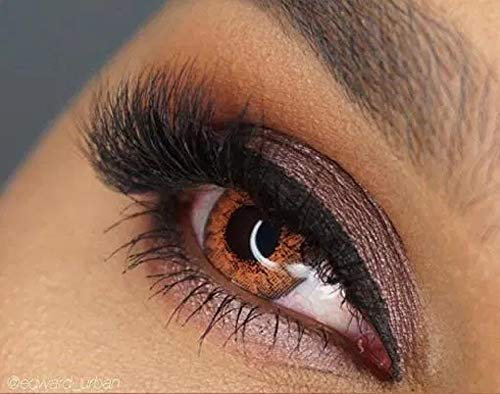 FreshTone Lentilles De Contact De Couleur Honey 3 Ton Kit De Rangement Boitier Pince et applicateur Offert 12 Mois sans correction