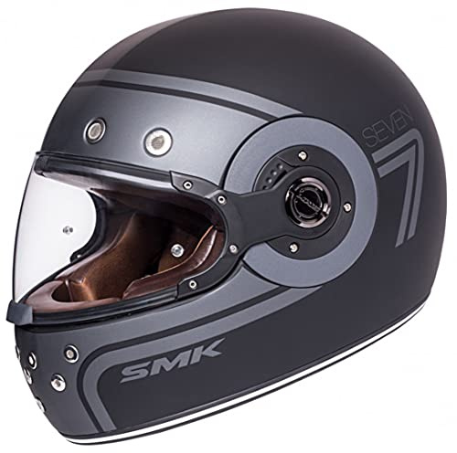 SMK Retro Seven Helm Schwarz Matt XS (53/54)