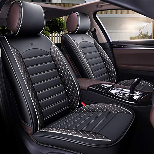 Chifeng Autositzbezug-Set für 5-Sitzer Automotive Pick Up SUV Truck Kunstleder Sitzschutz Autoinnenausstattung 5 Farben (Weiß)