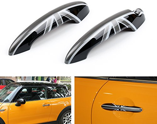 Areyourshop Black Union Jack UK Design Door Handle Cover For Mini Cooper R50 R52 R53 R55 R56