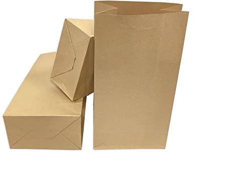 Frau WUNDERVoll® 60 Papiertüten mit Boden, Natur Kraftpapier,12x7x24cm (Vorteilsmenge) /Blockbodenbeutel,Tüte,Papierbeutel,Geschenktüte, Geschenkbeutel, Gastgeschenk, Hochzeit, Mitgebseltüte