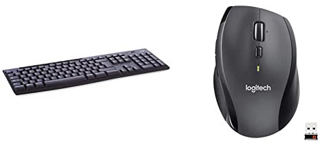 Logitech K270 Tastiera Wireless per Windows, Layout Internazionale QWERTY Nero & M705 Marathon Mouse Wireless, 2,4 GHz Con Mini Ricevitore USB Unifying