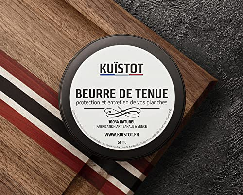 Kuïstot Beurre de tenue | Cire et huile 2 en 1 pour planche à découper, bloc de boucher et plan de travail en bois | 50ml