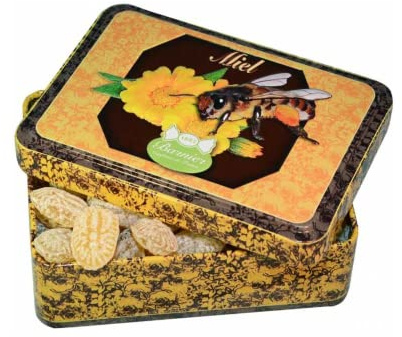 Barnier | Bonbons au miel | Bonbons Bonbons au Miel | Boîte en métal avec bonbons | Bonbons Aux Fruits - 150 Gr