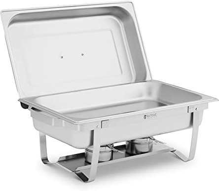 Royal Catering RCCD_RT18_9L Chafing Dish GN 1/1 9 L 2 serbatoi del combustibile 500 x 300 x 60 mm Contenitore scaldavivande Rechaud