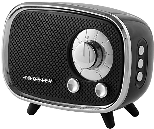 Crosley Rondo Retro Bluetooth Speaker - Portable Bluetooth Speaker wireless, Rechargeable Battery, 3W Home, Outdoor Speaker, 27H Music Playtime, Microphone, Hands Free Calling, USB and Micro SD ports | Bluetooth In, Built-In Speaker, Rechargeable Lithium-Ion Battery, Up to 27 Hours of Listening at 50% Volume, USB Playback