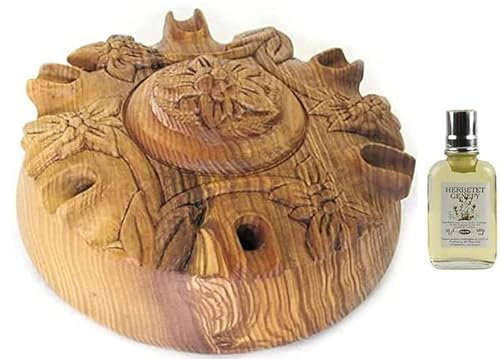 Coppa amicizia Originale Valle d’Aosta 6 becchi Stella in Legno di Frassino Diam. 23 cm + Bottiglietta Genepy Herbetet 10cl con ricetta per caffè alla valdostana