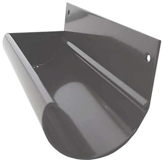 Renoplast® R50 Aluminium Rinnenböden Rinnenenden Links + Rechts | Grau | Dachrinnen Regenrinne Dachentwässerung Blechkantprofile | Gartenhaus Carport Terrasse Balkon-Steckrinne | Rinne für Dach