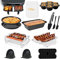 Accessoires de Friteuse à Air, Accessoires de Friteuse à Air sans Huile Ensemble, Accessoires de friteuse à air carré 11 pièces avec livre de recettes compatibles pour friteuse à air et four