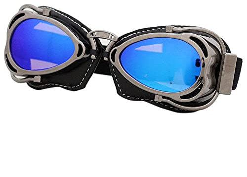 Motorradbrille,Motocross Brille Retro Motorrad Goggles Helm Steampunk Kupfer Fliegender Moto Gläser Vintage Pilot Biker Eyewearbrille Schutzausrüstung (Color : Googles 7)
