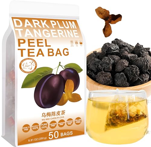 Plant Gift Dark Plum Tangerine Peel Tea Bag 8.81oz (5g*50bags) cassiako, aubépine, tige de maïs, Chine pure et naturelle, mélange de thé de soins de santé, mélange de thé de fleurs 250g 乌梅陈皮茶